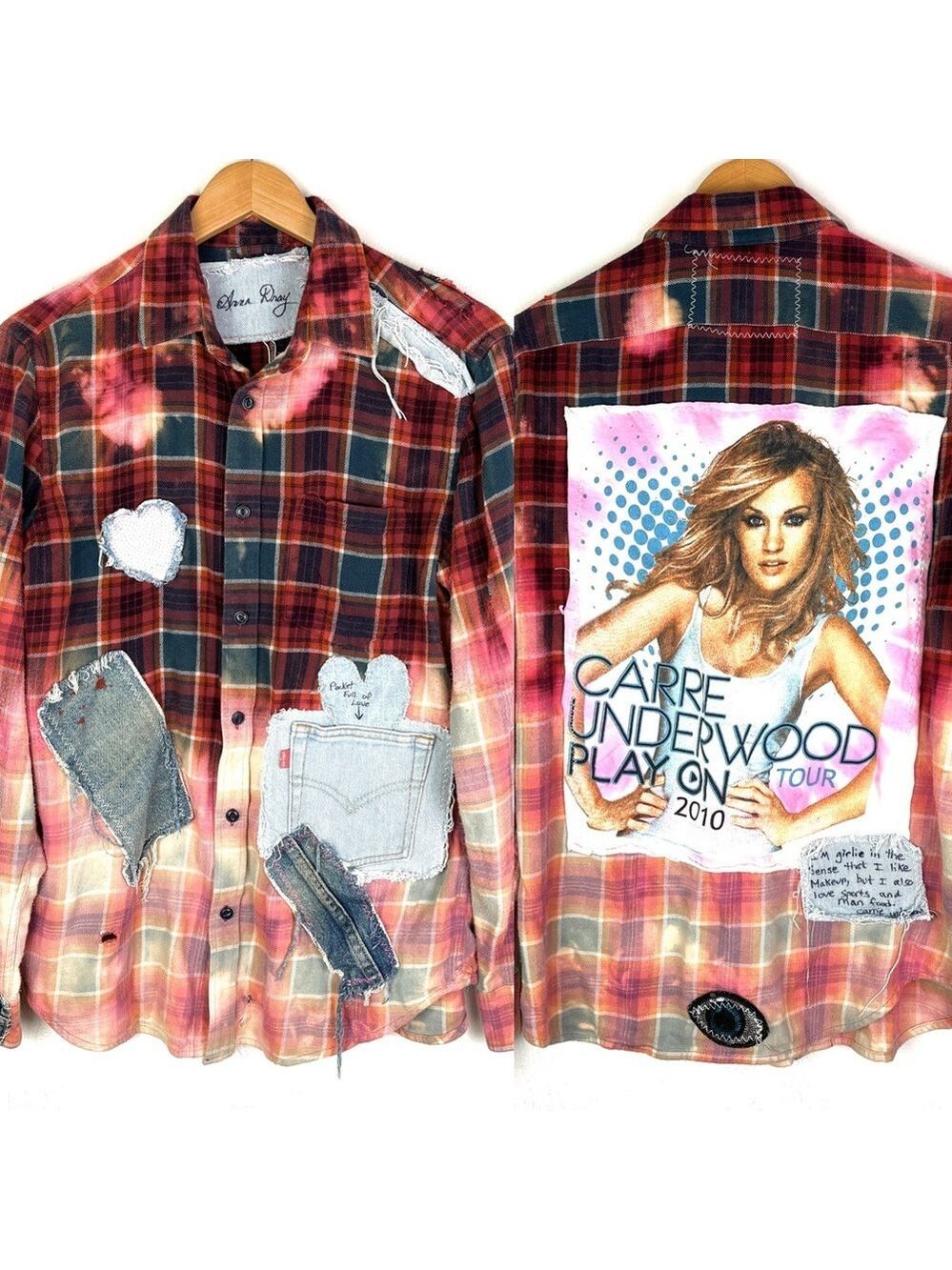 RARE Anna Dray Custom Handmade Mixed Media Carrie Underwood VTG Flannel medium